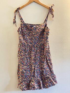 Old Navy Navy Floral Midi Maxi with Pink & Yellow Accents